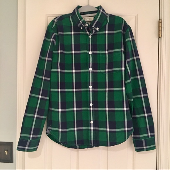 Aeropostale | Shirts | Plaid Shirt In Kelly Green Navy White Nwot ...